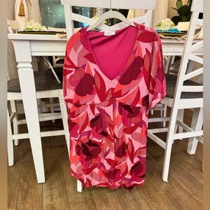 Emily Wonder pink printed mini dress- size large
